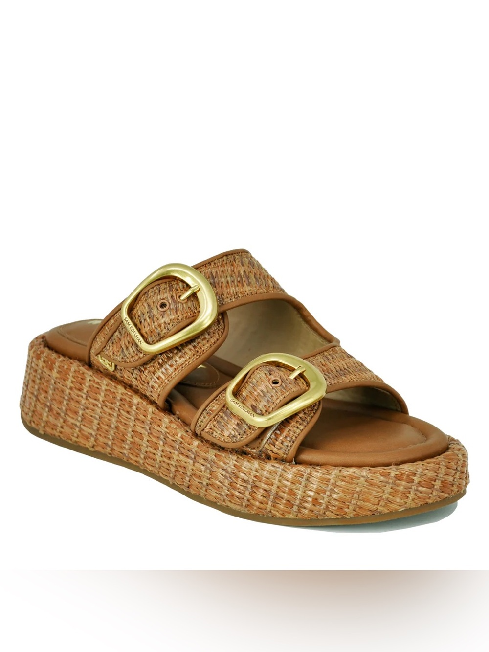 NERISSA RAFFIA BUCKLE WEDGE SLIDE Size 7.5